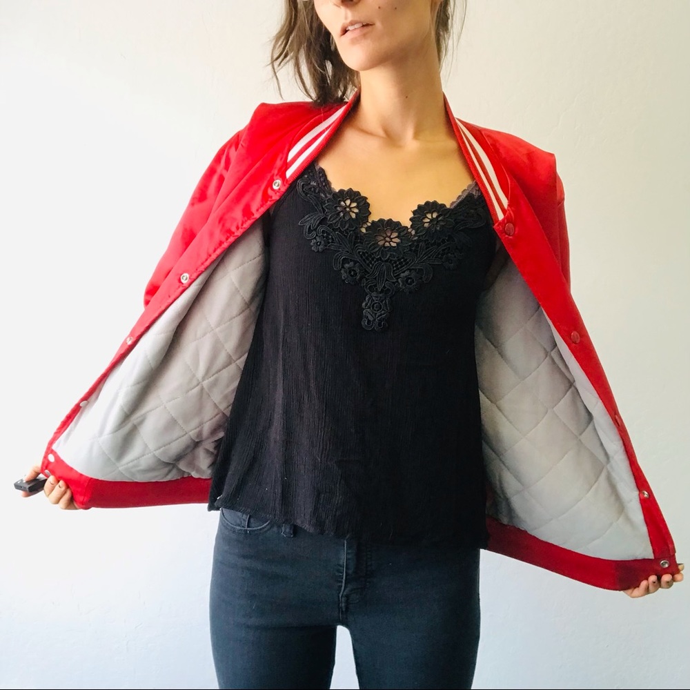 Vintage Red Bomber Jacket - Picture 7 of 13